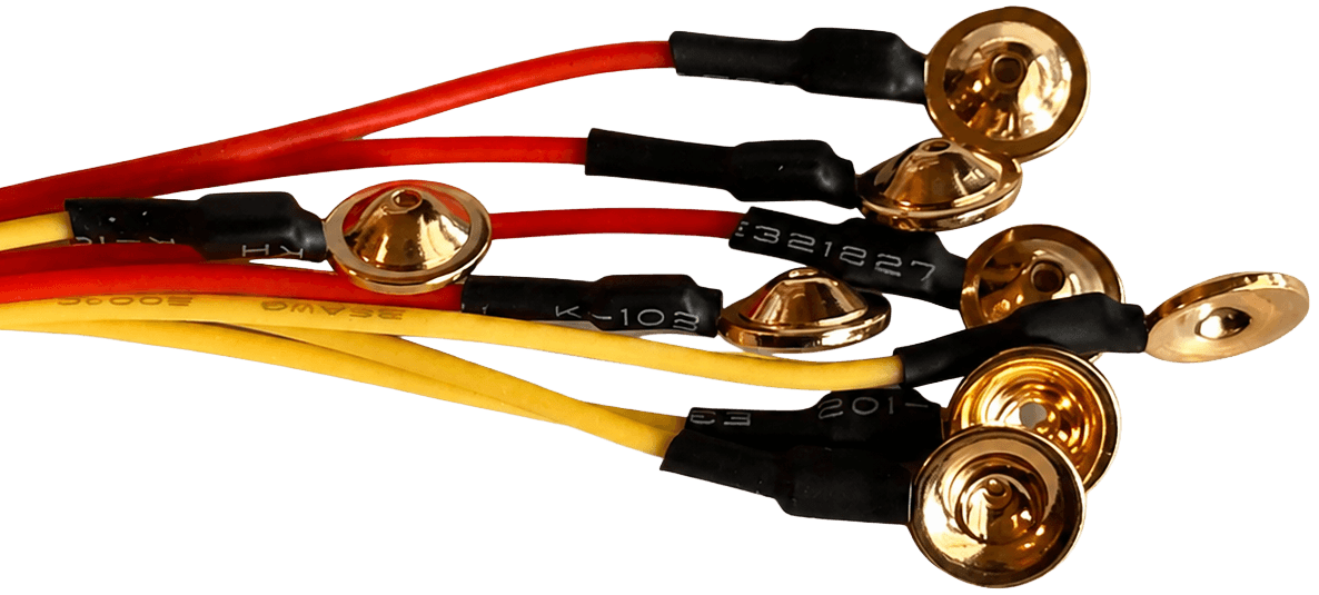 Gold cup electrodes with earclip reference electrode